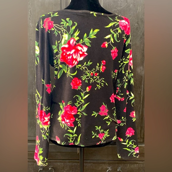 Vintage Michelle Nicole Black sequence Rose sweater - Size Medium - Picture 3 of 10